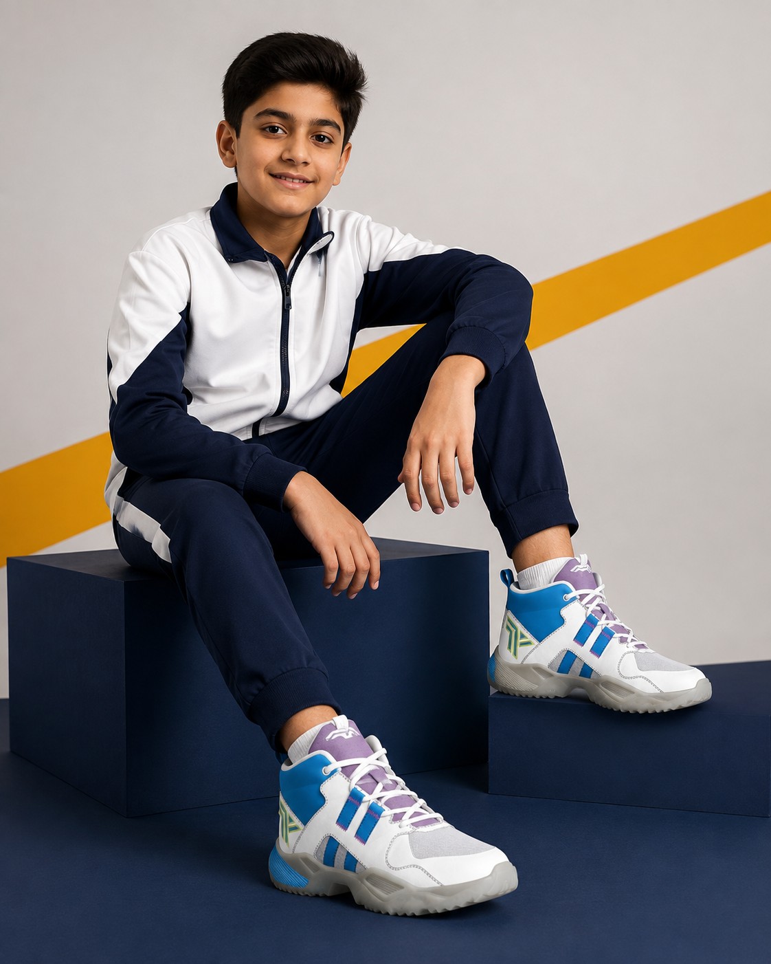 YoungFlyers SkyStride High-Top Sneakers – Blue